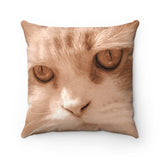 Soft Amber Faux Suede Square Pillow