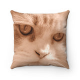 Soft Amber Faux Suede Square Pillow